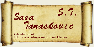Saša Tanasković vizit kartica